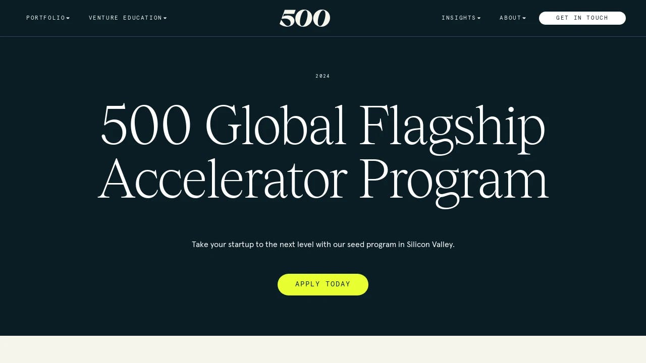 500 Startups - San Francisco Accelerator - supporting California's best founders