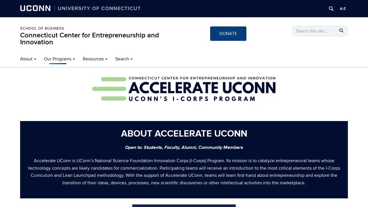 Accelerate UConn - Connecticut's true entrepreneurial hub