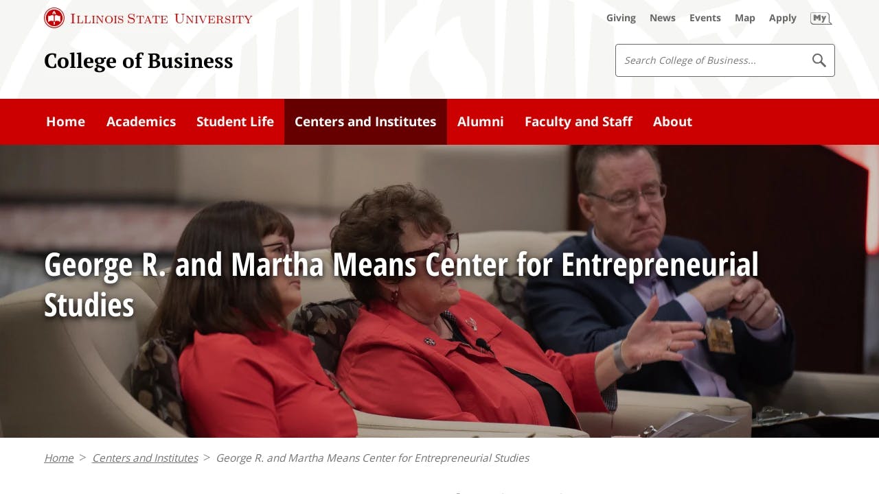 Illinois State University - Means Center for Entrepreneurial Studies - connecting start-up founders with success