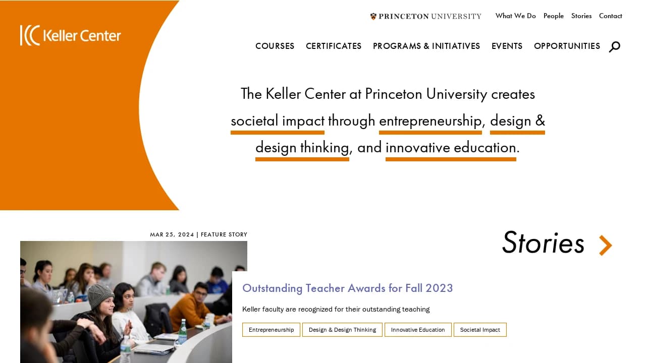 Princeton University - Keller Center - a prominent start-up growth supporter in New Jersey