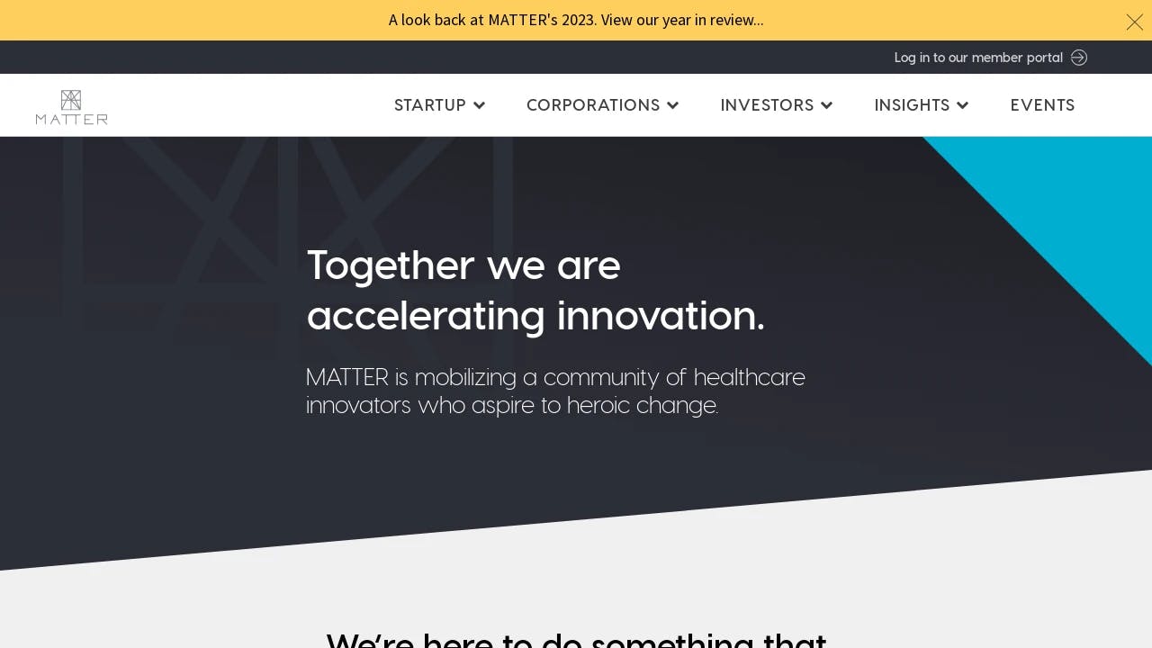 Matter Chicago - Healthcare Incubator - a prominent start-up growth supporter in Illinois