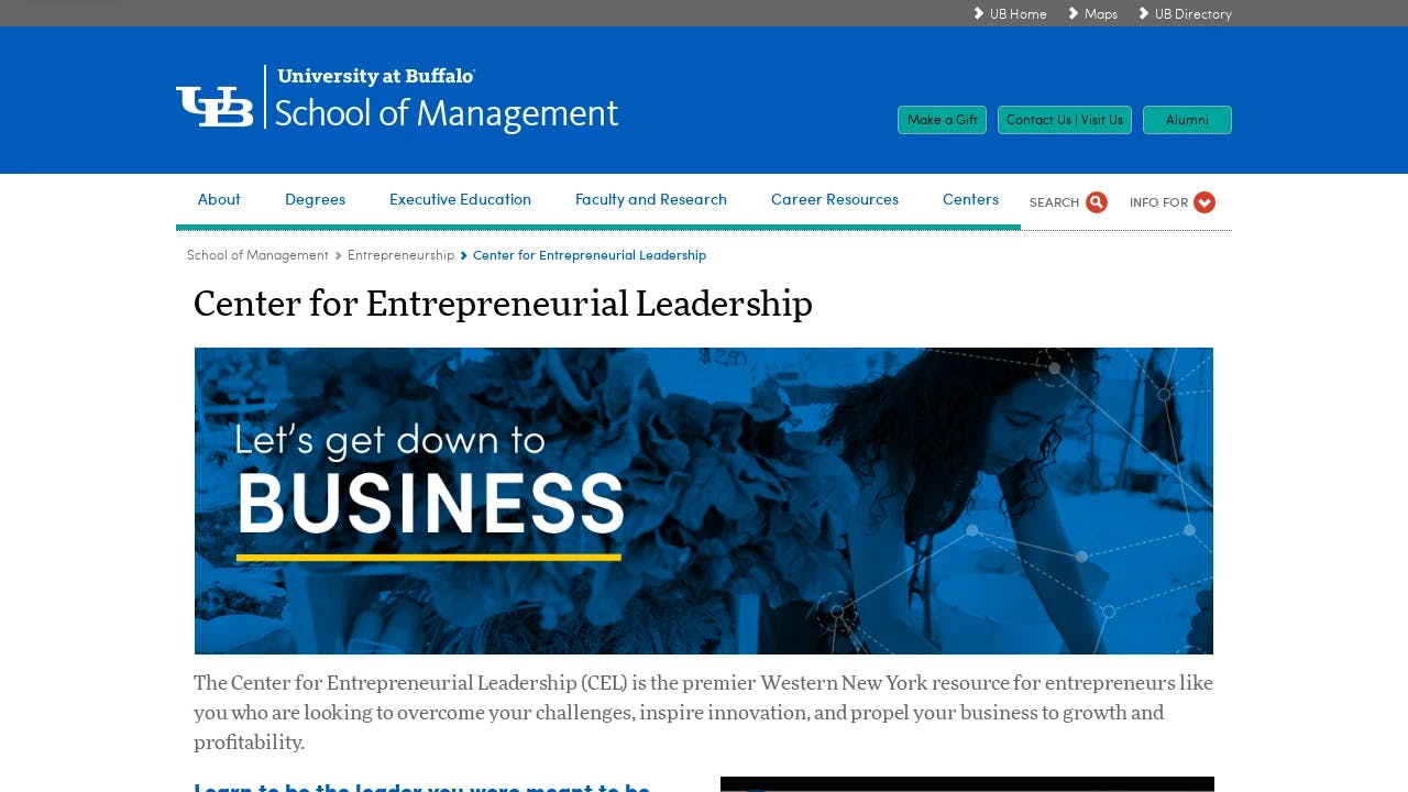 University of Buffalo - Center for Entrepreneurial Leadership - New York's true entrepreneurial hub