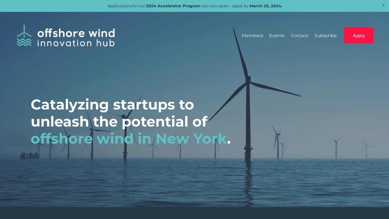 Offshore Wind Innovation Hub - supporting New York City's best founders