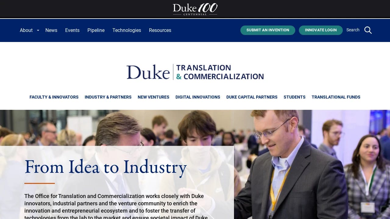 Duke University Office for Translation & Commercialization - supporting North Carolina's best founders