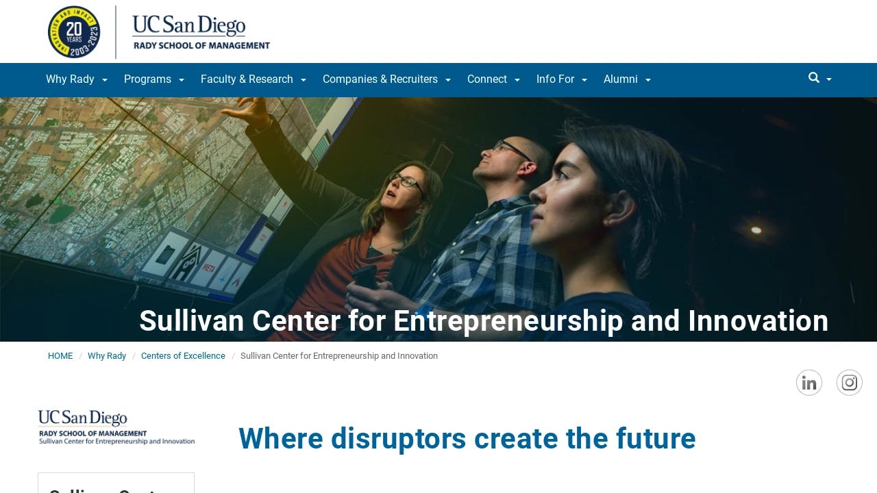 University of California - San Diego - Sullivan Center for Entrepreneurship - supporting founders in their growth journey