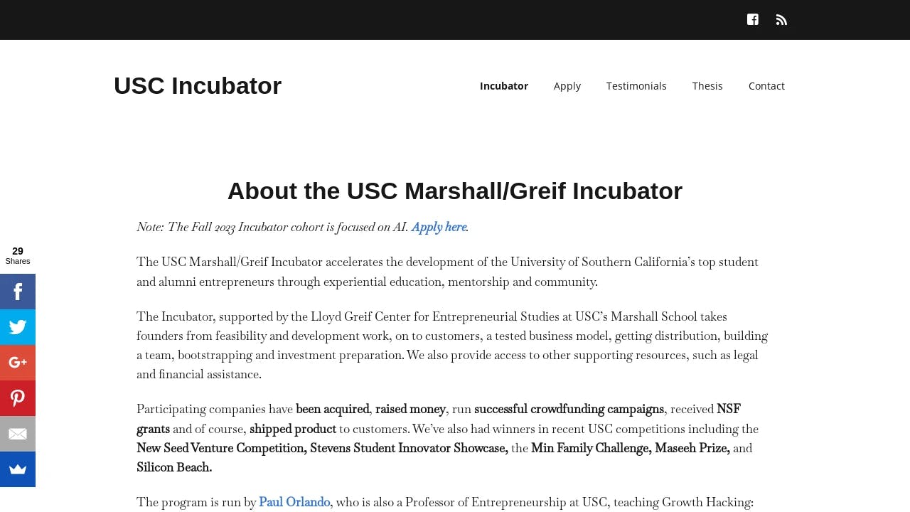 USC Incubator - California's true entrepreneurial hub