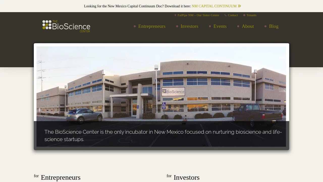 The BioScience Center - a modern, innovative hub for start-ups in New Mexico