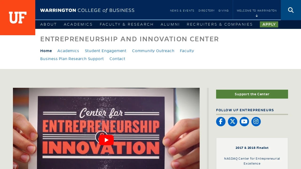 University of Florida - Center for Entrepreneurship & Innovation - a modern, innovative hub for start-ups in Florida