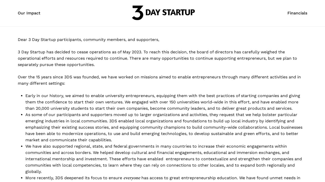 3 Day Startup - enabling start-ups to fundraise successfully