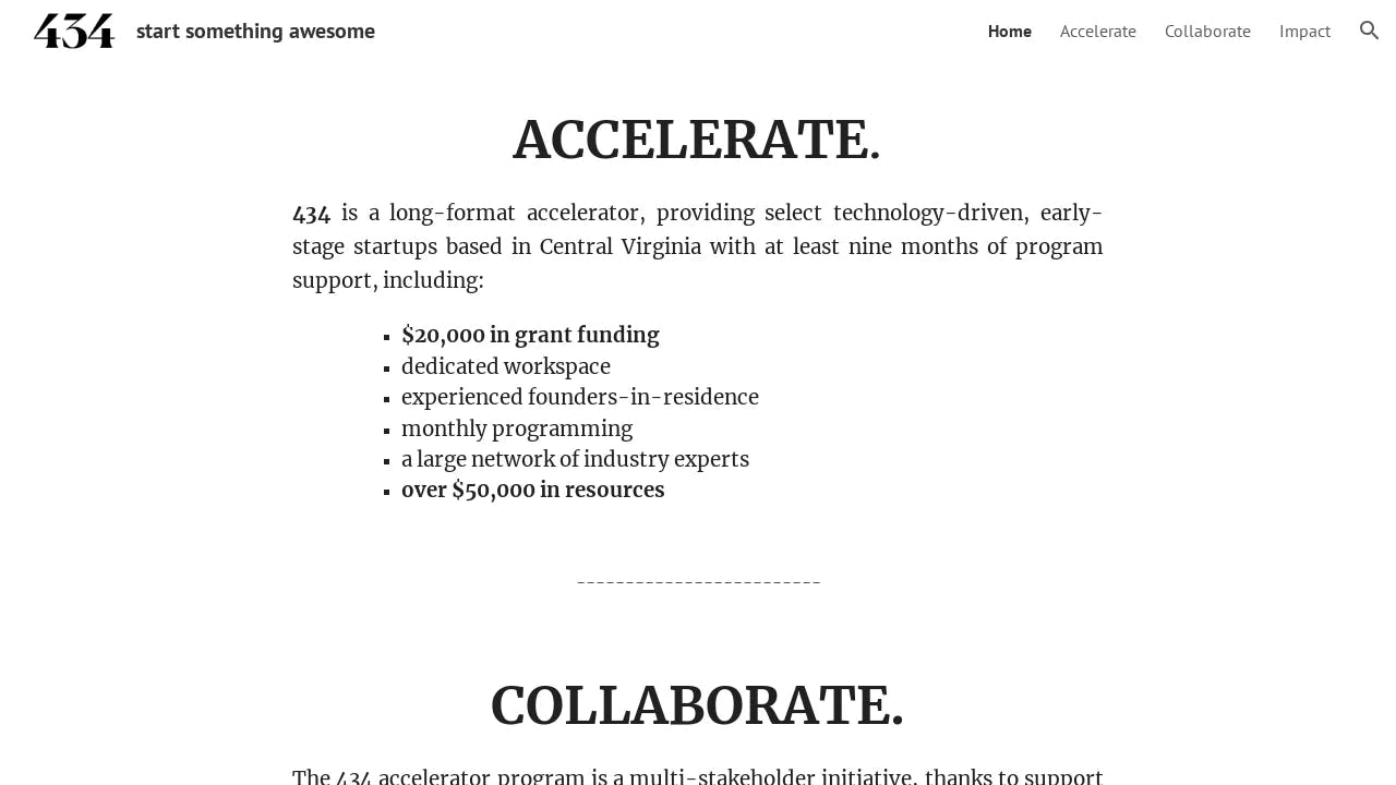 434 - a prominent start-up growth supporter in Virginia