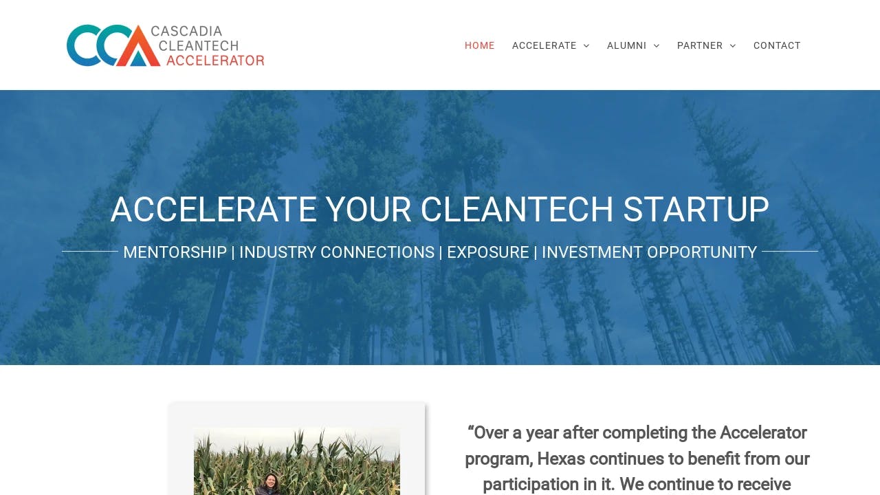 Cascadia CleanTech Accelerator - supporting Washington's best founders