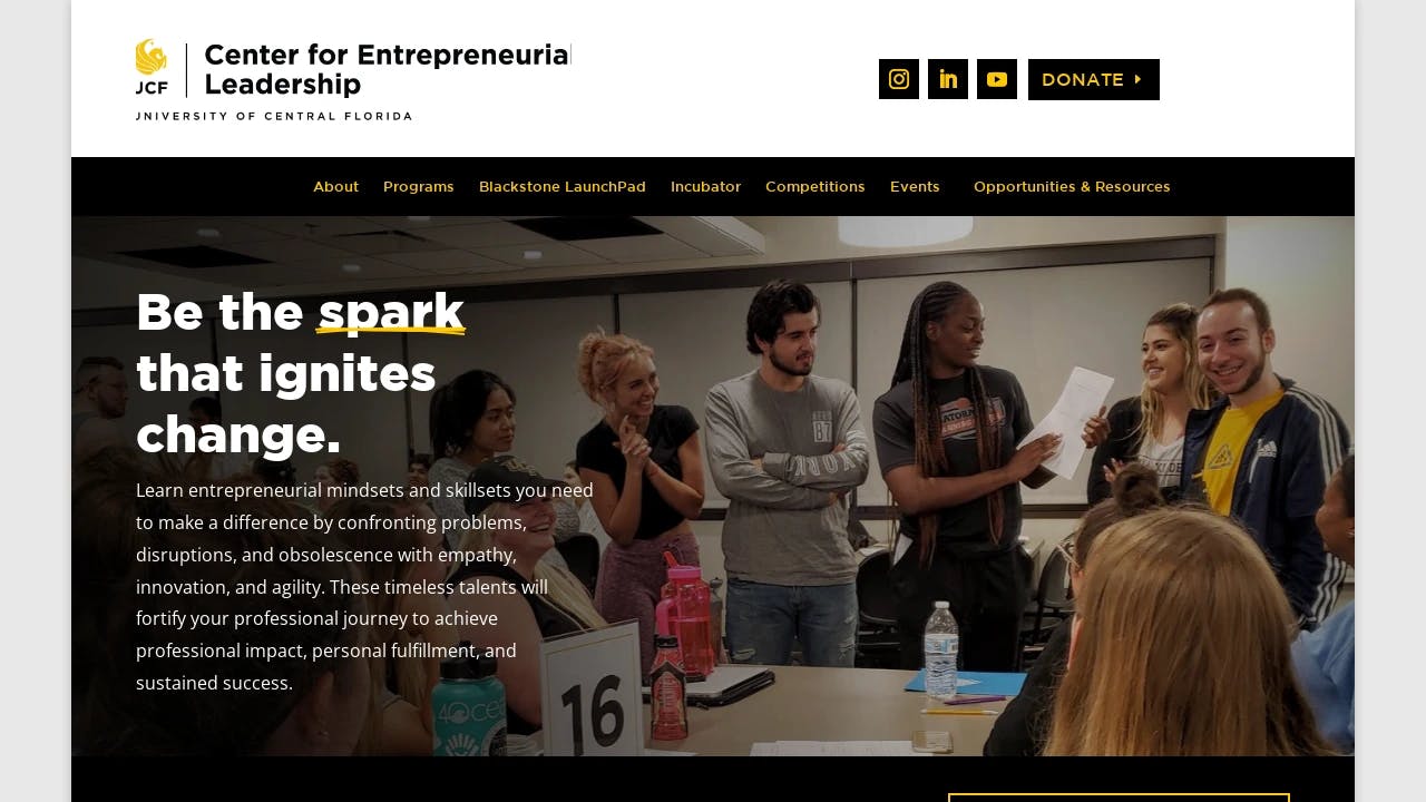 University of Central Florida - Center for Entrepreneurial Leadership - promoting the start-ups of tomorrow