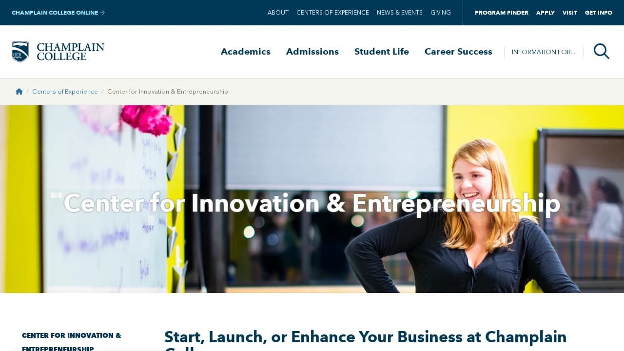 Champlain College - BYOBiz - a modern, innovative hub for start-ups in Vermont