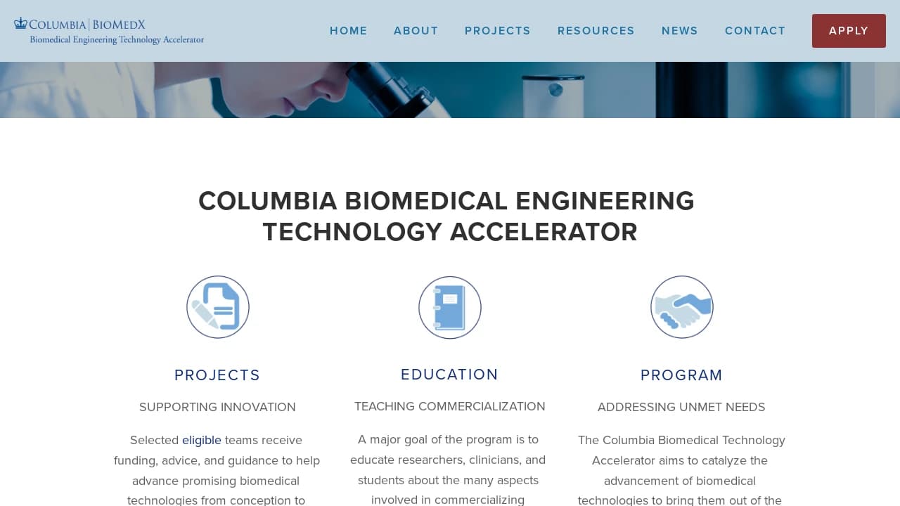 Columbia Biomedical Technology Accelerator - supporting founders in their growth journey