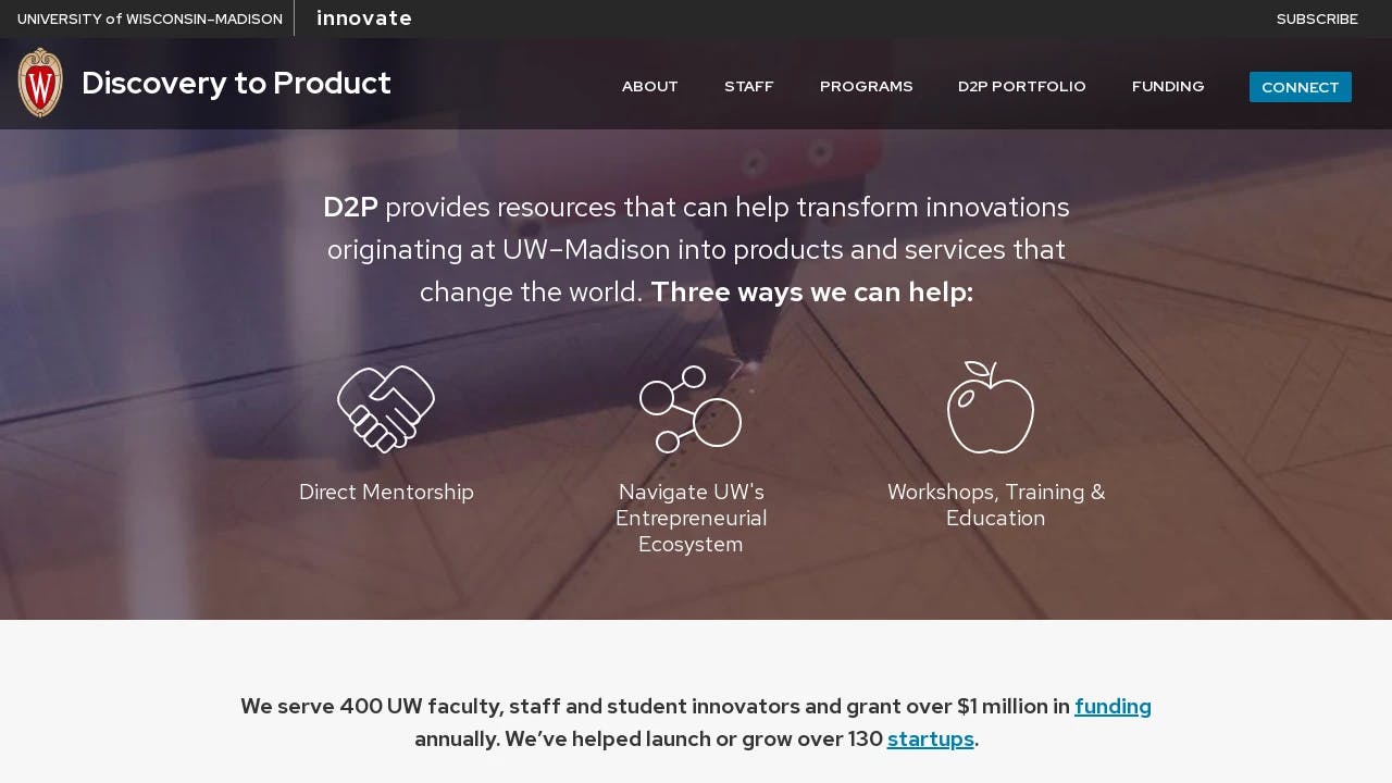 Discovery to Product - accelerating exceptional start-ups in Wisconsin