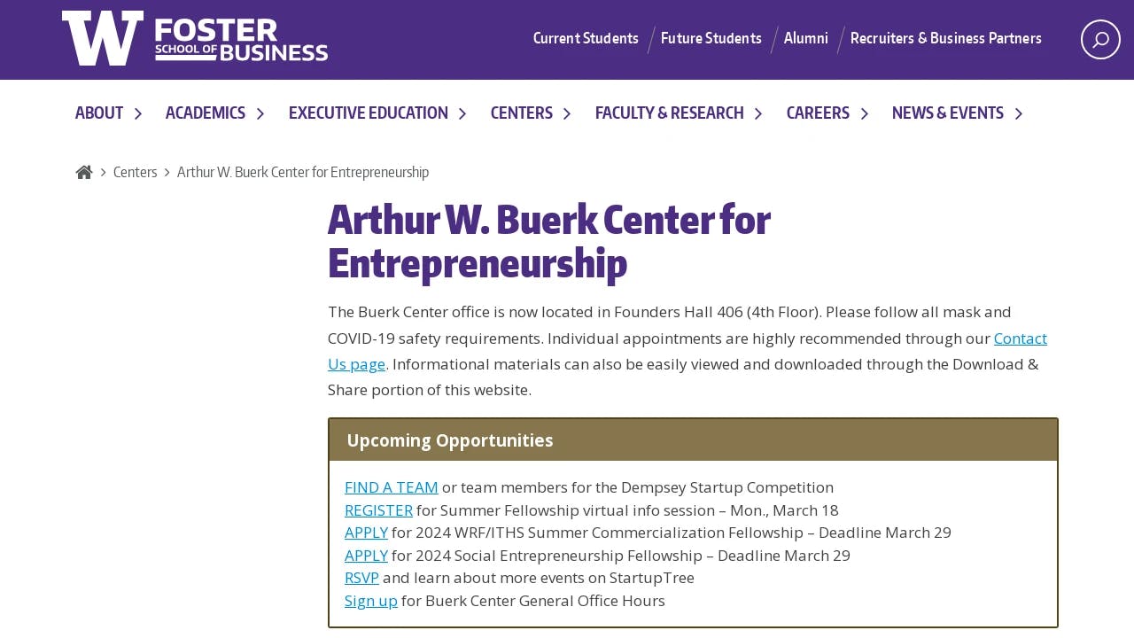 University of Washington - Center for Innovation and Entrepreneurship - supporting Washington's best founders