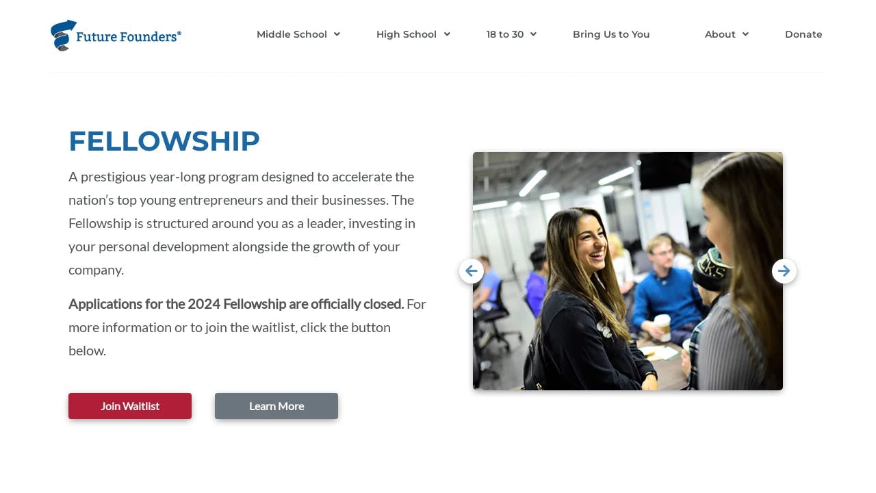 Future Founders - Fellowship - accelerating exceptional start-ups in Chicago