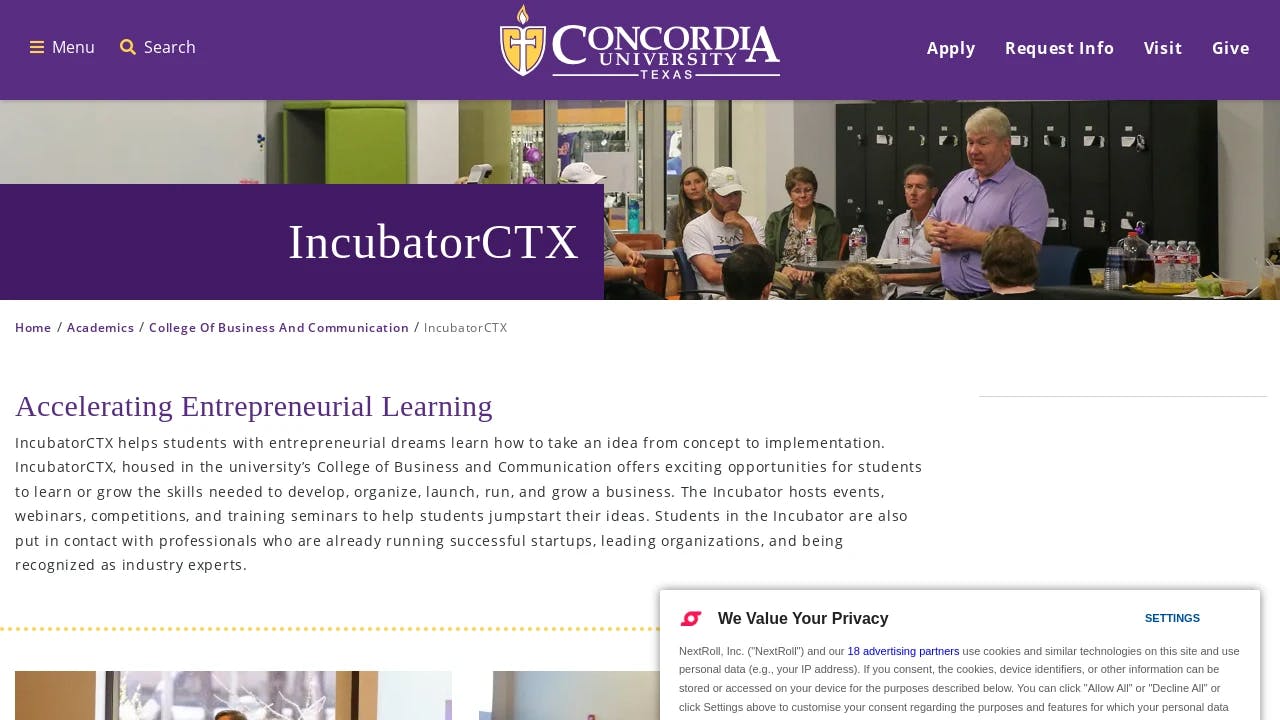 Concordia University Texas - IncubatorCTX - enabling start-ups to fundraise successfully