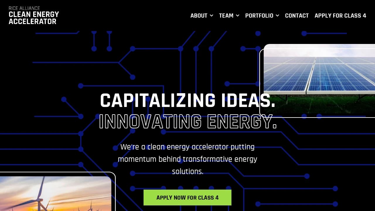 Rice Alliance Clean Energy Accelerator - connecting start-up founders with success