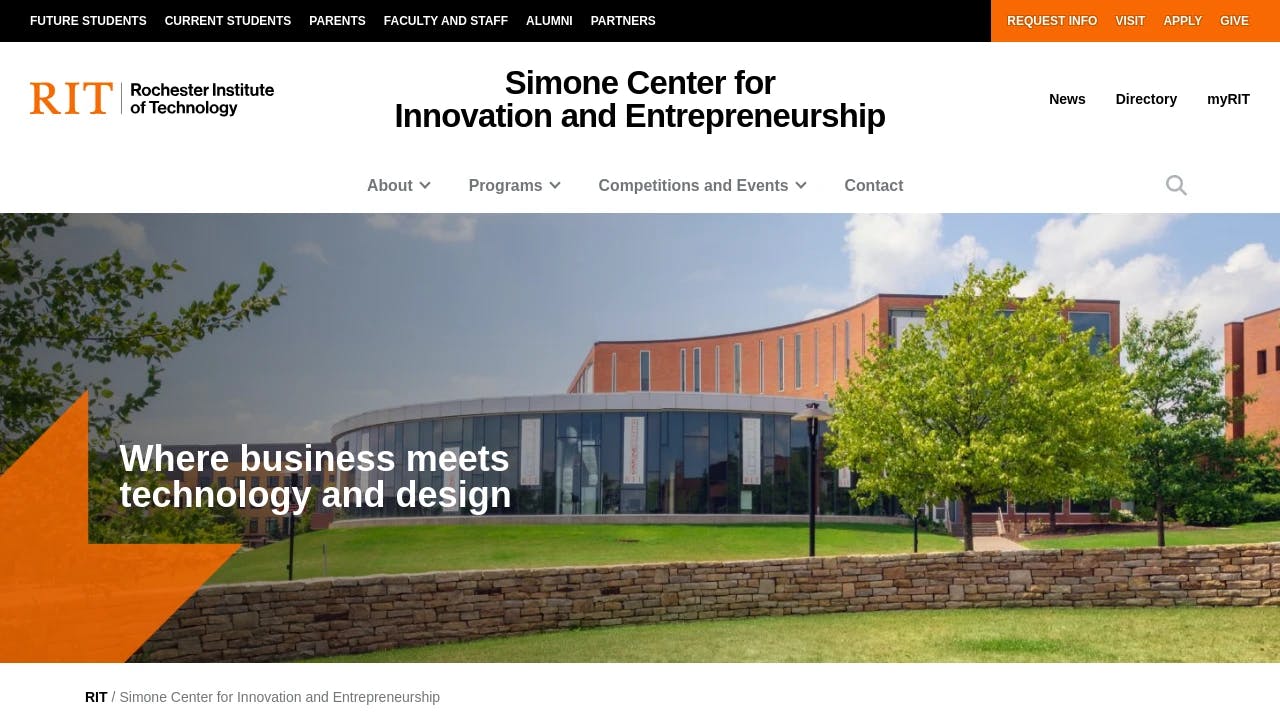 Rochester Institute of Technology - Simone Center for Entrepreneurship - building New York's entrepreneurial future