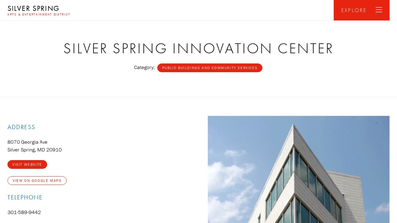 Silver Spring Innovation Center - building Maryland's entrepreneurial future