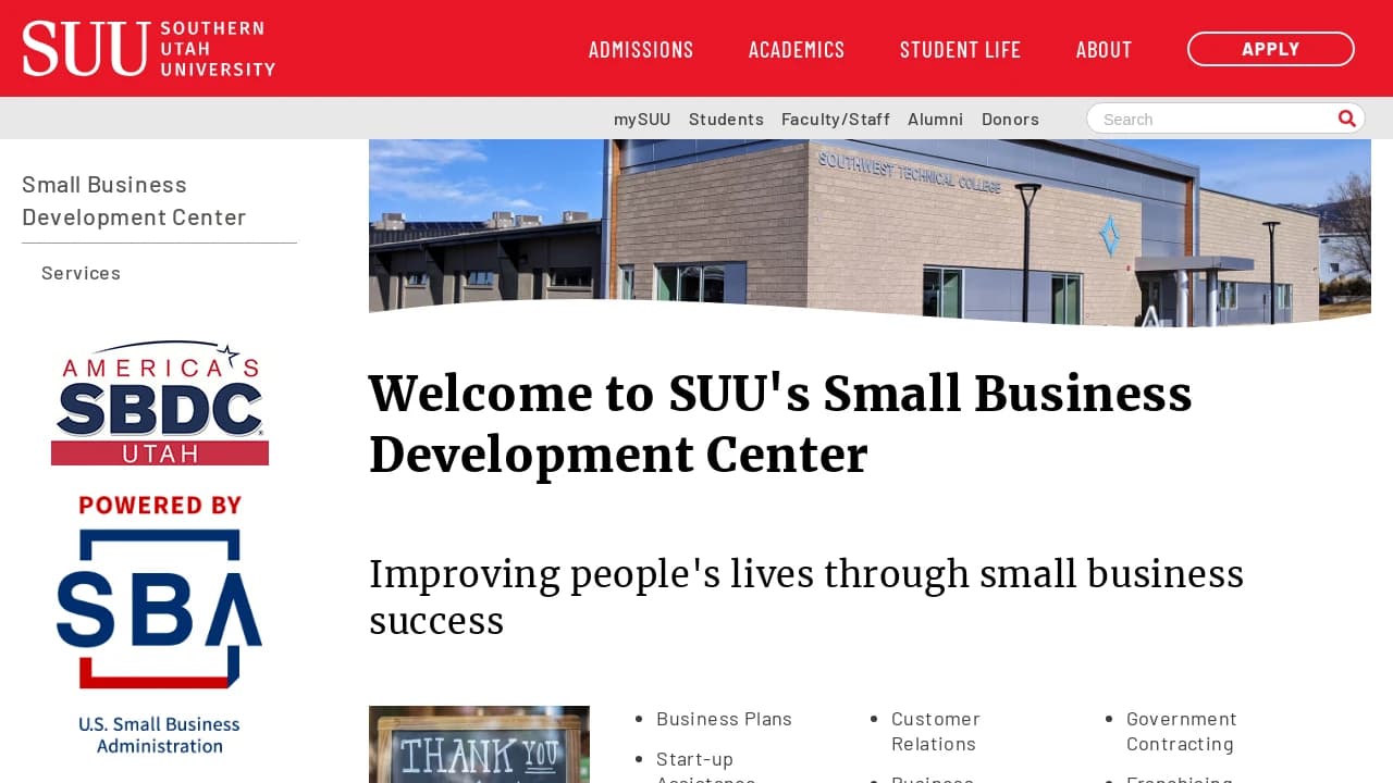 Southern Utah University - Small Business Development Center - building Utah's entrepreneurial future