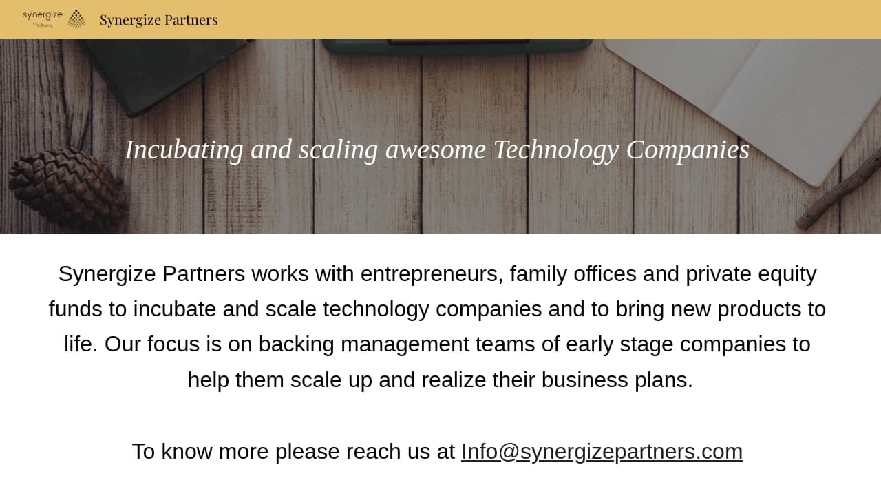 Synergize Partners - a prominent start-up growth supporter in Texas