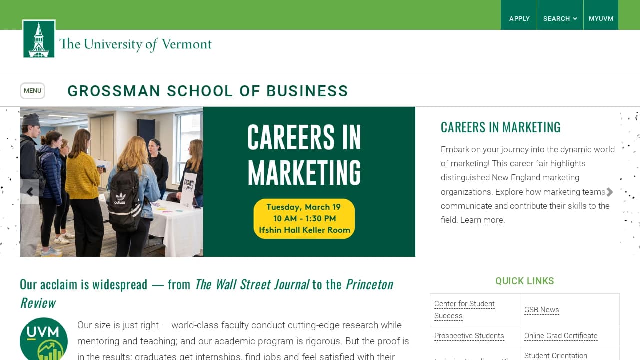 University of Vermont - Entrepreneurship & Family Business - supporting Vermont's best founders