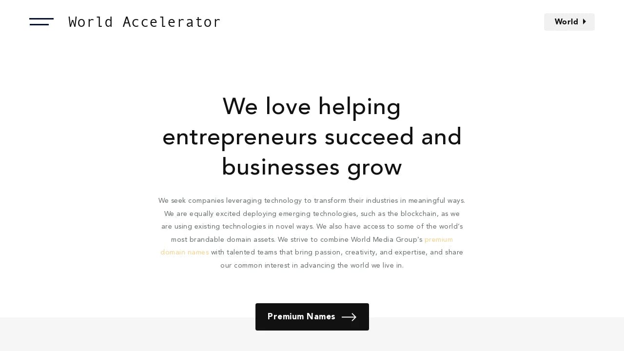 World Accelerator - supporting founders in their growth journey