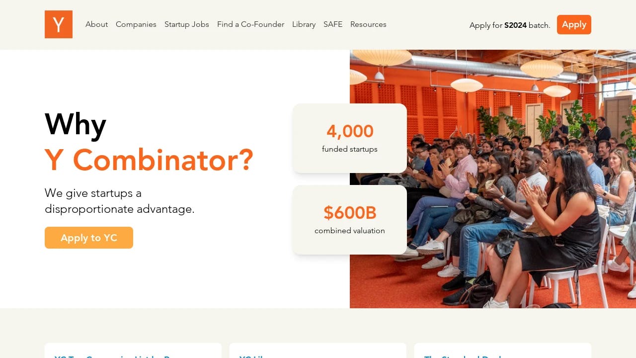 Y Combinator - supporting founders in their growth journey