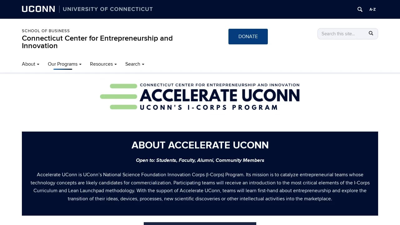 Accelerate UConn - Connecticut's true entrepreneurial hub