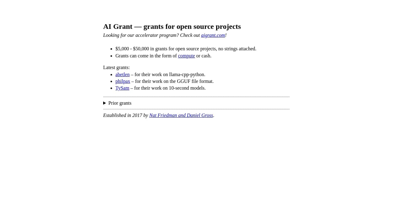 AI Grant - promoting the start-ups of tomorrow