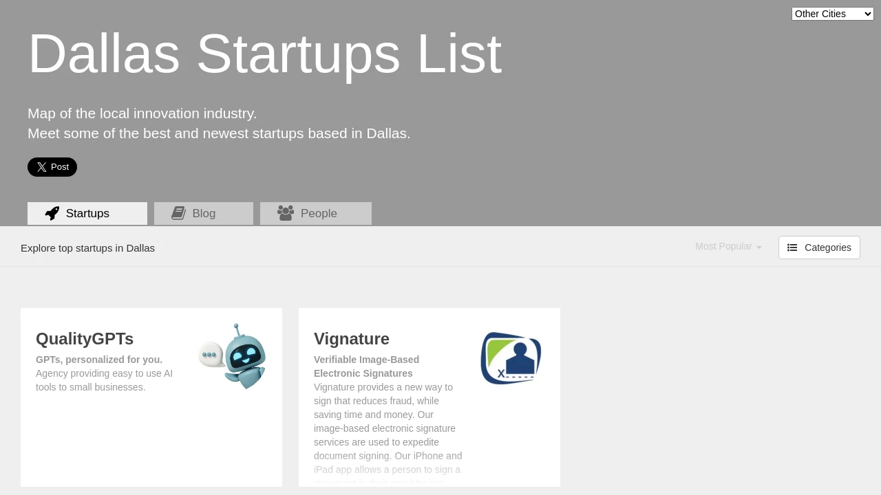 DallasStartups.com - a modern, innovative hub for start-ups in Texas