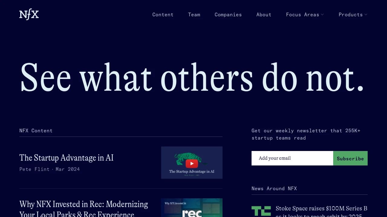 NfX - supporting founders in their growth journey